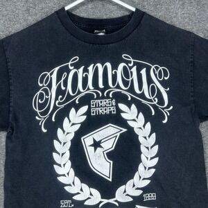 Vintage Famous Stars And Straps T Shirt Mens M Faded Black Travis Barker Y2K